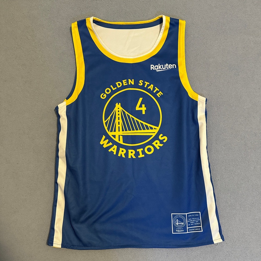 Rakuten Golden State Warriors Basketball Jersey #4 Blue White Youth‎ Size L